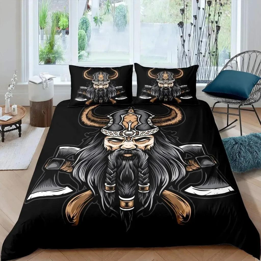 Soldier Duvet Cover Set Teens Boys Japanese-Style Warrior Bedding Set Comforter Cover Set Vintage Style Quilt Cover Full Size