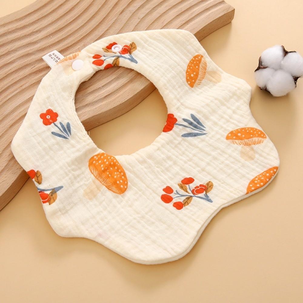 Soft Cotton Baby Bib 6 Layer Feeding Bib Adjustable Kids Saliva Towel  Newborn