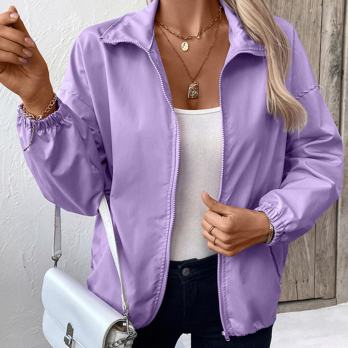 

Женская водонепроницаемая одежда для спорта на открытом воздухе, непромокаемая одежда для отдыха, повседневная куртка, женский топ L фиолетовый