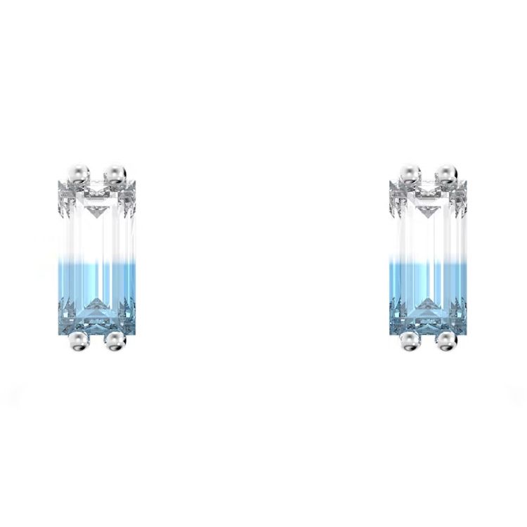 Swarovski Stilla J Rectangular Cut Elegant Rhodium Plated Earrings Women earrings 5639132 Box (Random Color)
