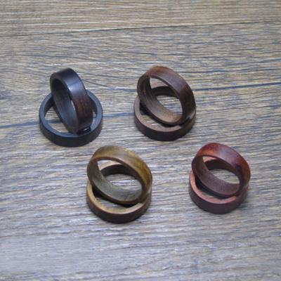 New Trendy Retro Jewelry Ebony Finger Ring Natural Wood Ring Blood Sandalwood Sandalwood Ebony