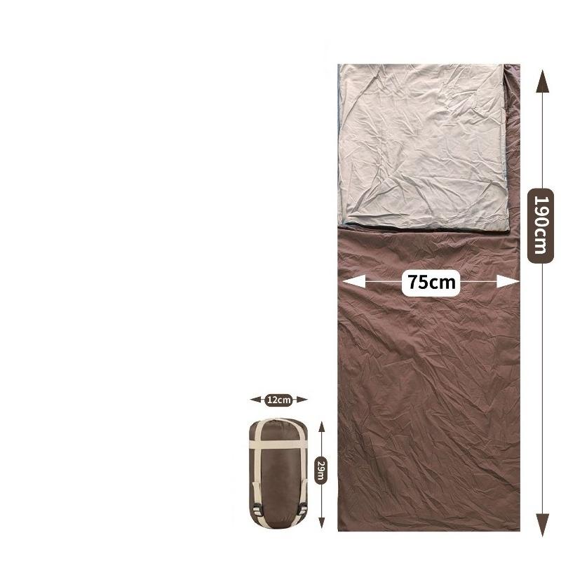 

Mini ultra-light adult summer nylon dirty sleeping bag outdoor travel camping can be spliced коричневий