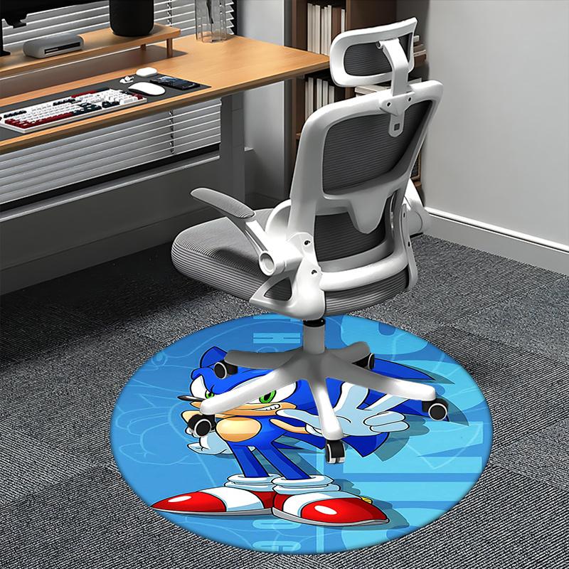 

Sonic the Hedgehog,Peace Sign Chair mat Round Rug-Office carpet, Machine Washable, Non-slip, Suitable for Living Rooms, Bedrooms, Entryways, 80cm by 80cm