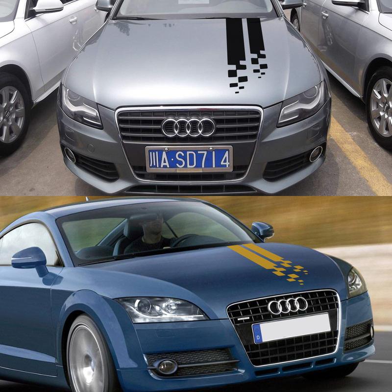 2pcs Car Hood Cover Sticker Auto Vinyl Film Long Stripe Decals Stylish Graphics Car Sport Styling Sticker Tuning Car Accessories