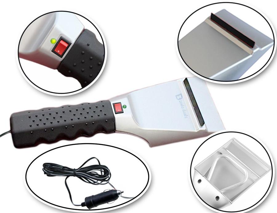 12V Podgrzewana Zimowa Szczotka do Śniegu i Lodu z Łopatką Elektryczny Skrobak do Śniegu i Lodu