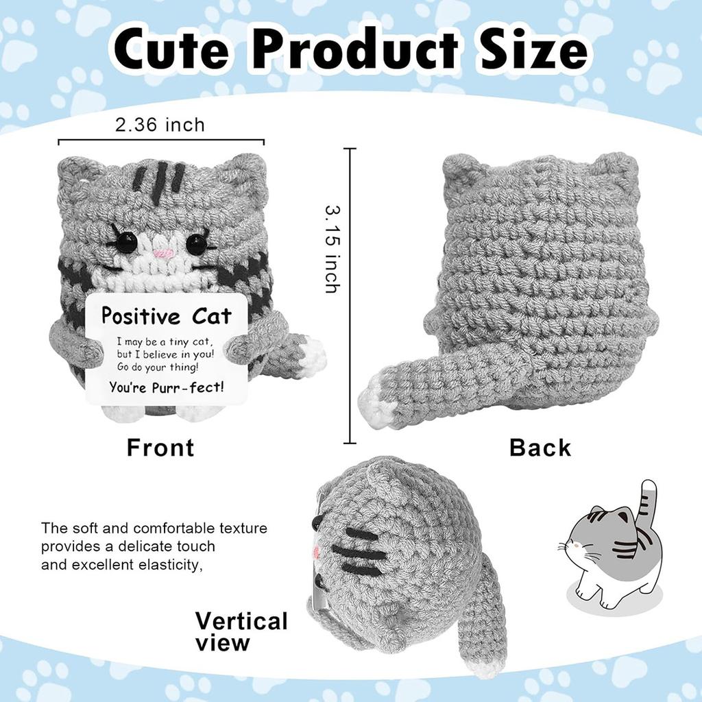 Positive Energy Potato Pocket Hug Handmade AnimalCrochet Mini Doll Funny Wool Gift for Friends or Lover Emotional Support Plant