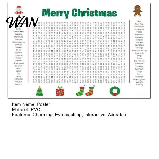 Festive Party Decor Poster-Size Word Search Thanksgiving Christmas Find Poster Giant Interactive Activity 36"X22" Wall Game for Family Holiday