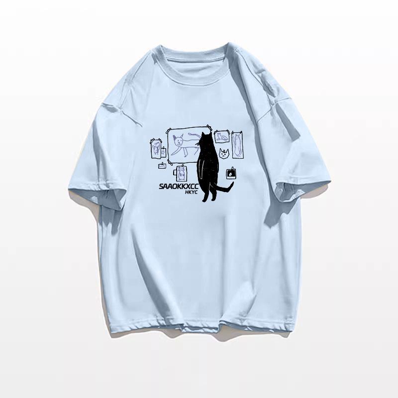 Women's Retro Chic Pure Cotton Korean-Style Loose Short Sleeve T-Shirt