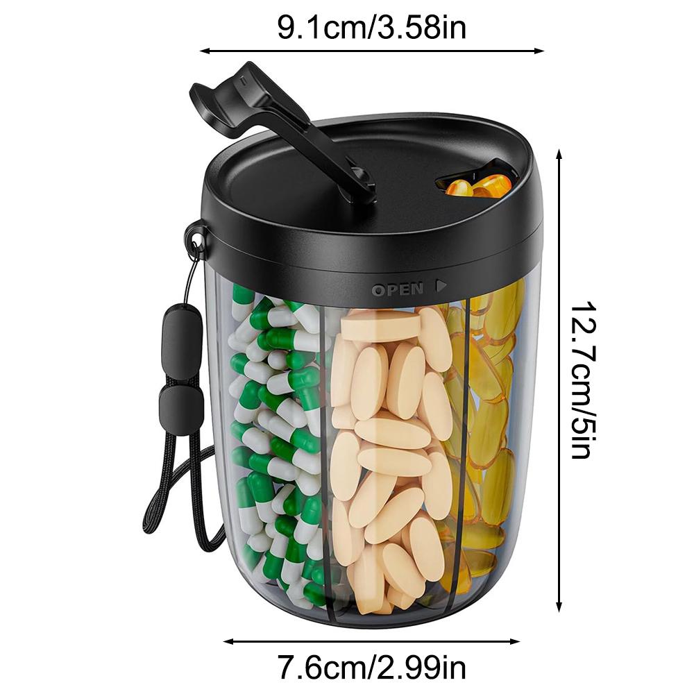 7 Grids Large Pill Cup Bottle Organizer Supplement Organizer for Holding 7 Various Vitamins Travel Pill Case Box Straw Container