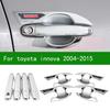 Accessory Glossy Chrome Silver Car Side Door Handle Bowl Cover Trim For Toyota Innova 2005-2015 2012 2010 2008 2009  2014 2013
