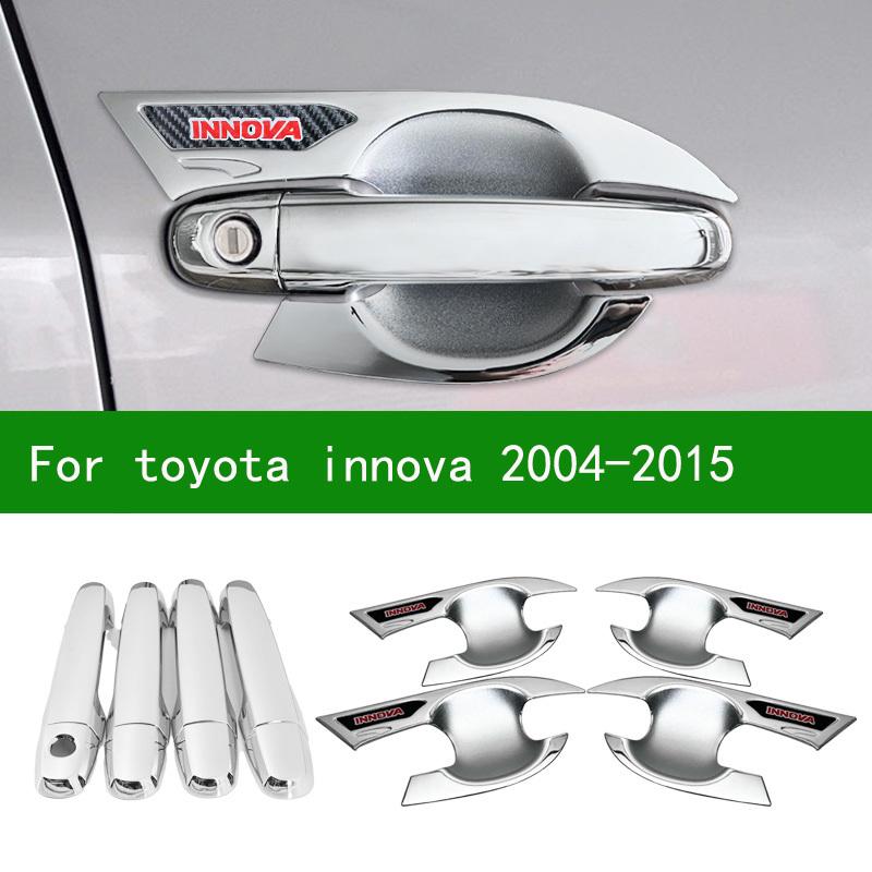 Accessory glossy chrome silver car Side Door Handle bowl cover trim For toyota innova 2005-2015 2012 2010 2008 2009 2014 2013