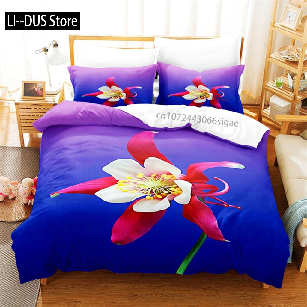 Flower Plants Bedding Set Duvet Cover Set 3d Bedding Digital Printing Queen Size Bedding Set Fashion Design