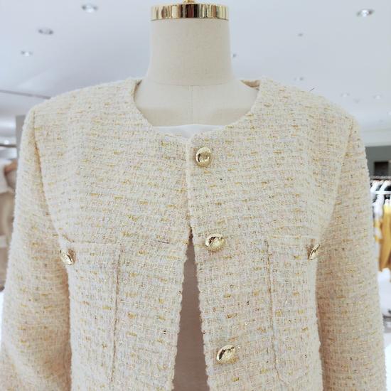 Ab.f.z 2026SS Round Tweed Jacket AZA1ZJ03