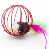 Cat Toy Plush Mouse Metal Cage Interactive Exercise Feather Ball Fun Durable Kitty Play Toy Crinkle Sound Lifelike