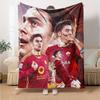 Roma Football Star Collage Print Flannel Fleece Blanket Soccer Sports Soft Warm Throw Blanket Sofa Couch Bedroom Home Decor Fan Gift