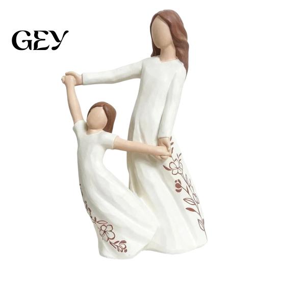 Family Love Gift Gifts for Mom from Daughter, Hand Painted Resin Mother Texture Figurine Daughter Figurine, Sentimental Mother's Day Healing