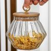 Tea Jar Flower Tea Jar Glass Sealed Jar Coffee Bean Jar Household Tea Bin Kitchen Storage Jar Through Storage Bottle