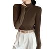 Women's Double-Sided Velvet Slim-Fit Long Sleeve Top - Pure Color, Ideal for Autumn and Winter