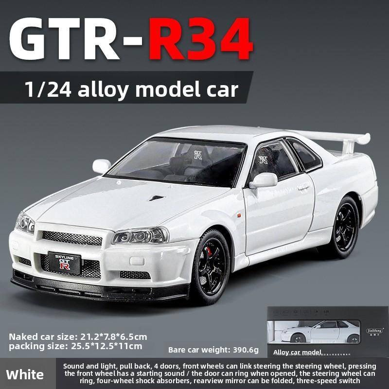 Gtr34 Alloy Car Model With Inertial Control For Kids Play And Collection