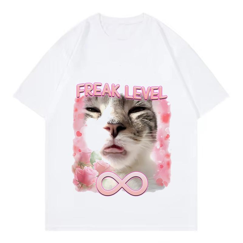 Funny Meme Cat Face Graphic Tshirts Unisex Women Casual Vintage T Shirts Unisexs Oversized Tshirts Cats Lovers Gifts Tops