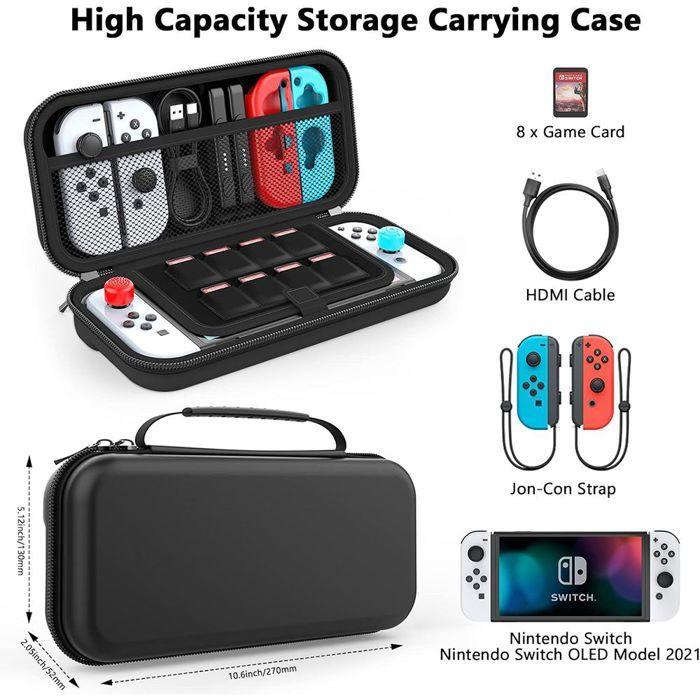 Housse de protection - Nintendo - Switch/Switch OLED - Rigide - Haute capacité - Noir