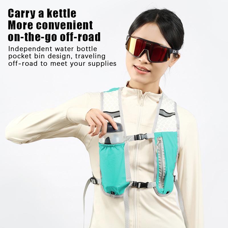 For Biking Running Storage Vest Lightweight Running Vest Reflective Hydration Water Chest Pack With Phone Storage Pocket