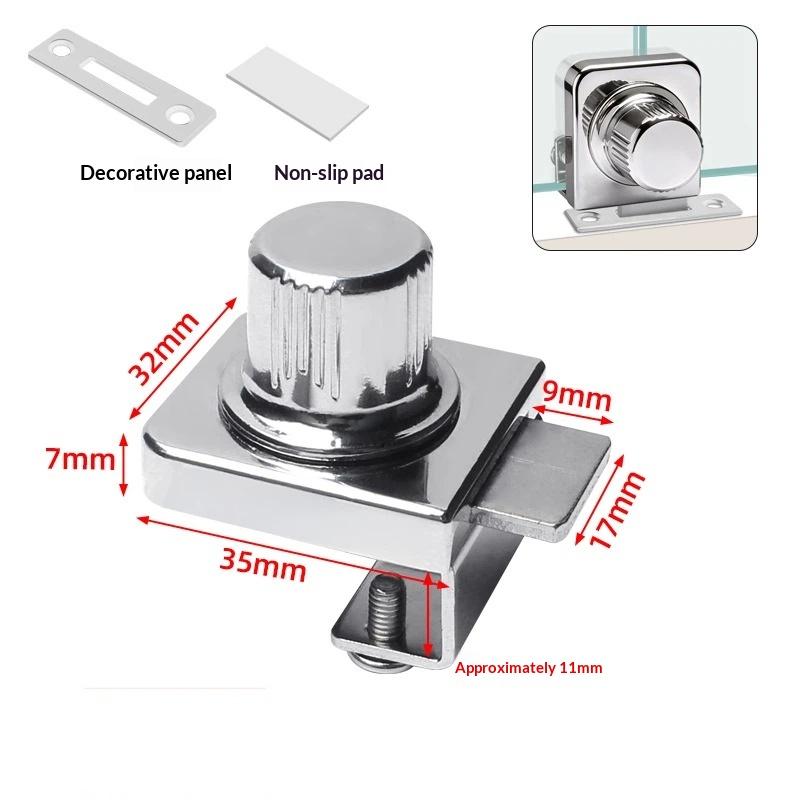 No Drill Glass Cabinet Lock With Anti Theft Design Easy Install Perfect For Home Display Cabinets Showcases
