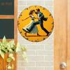 Vintage 1950s Dancing Couple Metal Wall Art Poster for Home Garden Gift