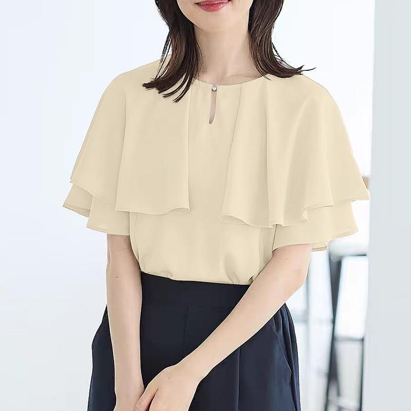 ZANZEA Damen Sommer Lässig Rundhals Locker Halbarm Bluse