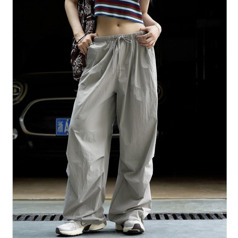 Johnature Summer Korean Street Wide-leg Casual Women Pants Loose Casual Thin Breathable Cargo Pants
