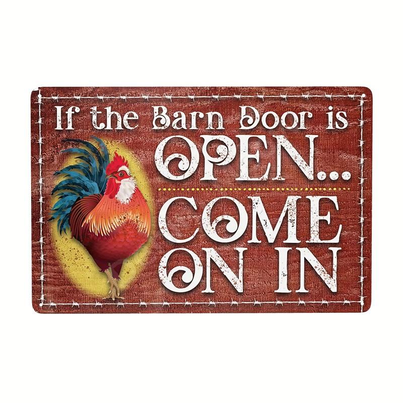 The Fluffy Butt Hut Vintage Retro Metal Sign Hot Chicks Funny Wall Art Sign Welcome To Our Coop Kitchen Farmhouse Wall Decor