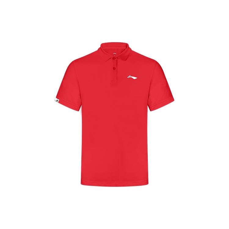 Li Ning Badminton Collection Polo Shirt Men's Bull Red APLR125-2