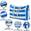 Beach Bags for Women Waterproof Stripes Tote Bag with Zipper Shoulder Bags Waterproof Sandproof Swim Pool Bag Large Tote