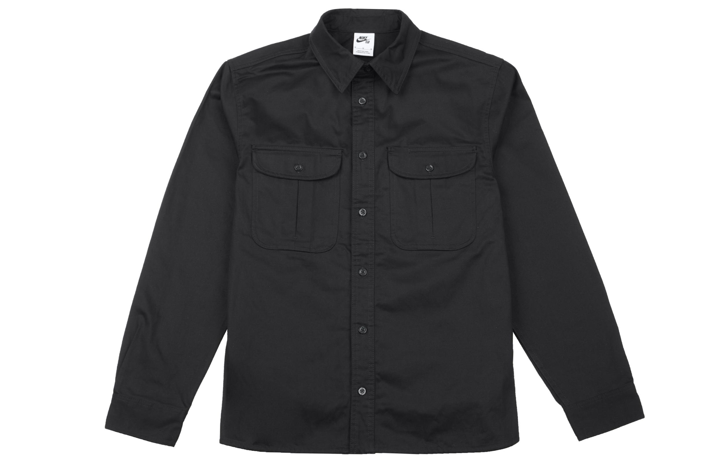 Nike Shirts Unisex Black Pointed Collar Moderate Other FQ0398-010 M