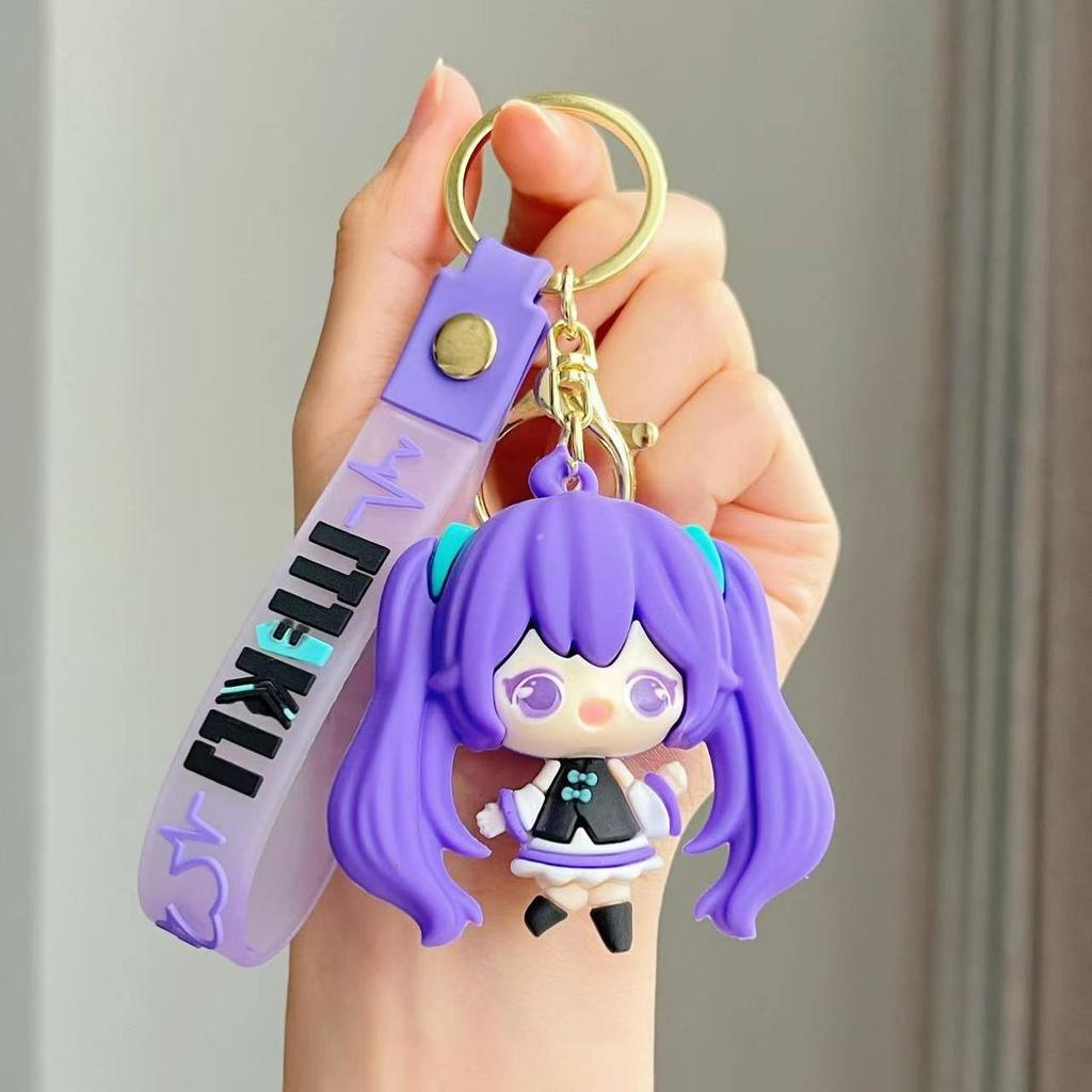 Hatsune Cartoon Miku Keychain Pendant Creative Couple Car Backpack Keychain Accessory Gift For Women Girls Anime Vocaloid