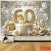 Sfondo 2D per Torta di 60° Compleanno e Palloncini per Servizio Fotografico di Compleanno per Adulti