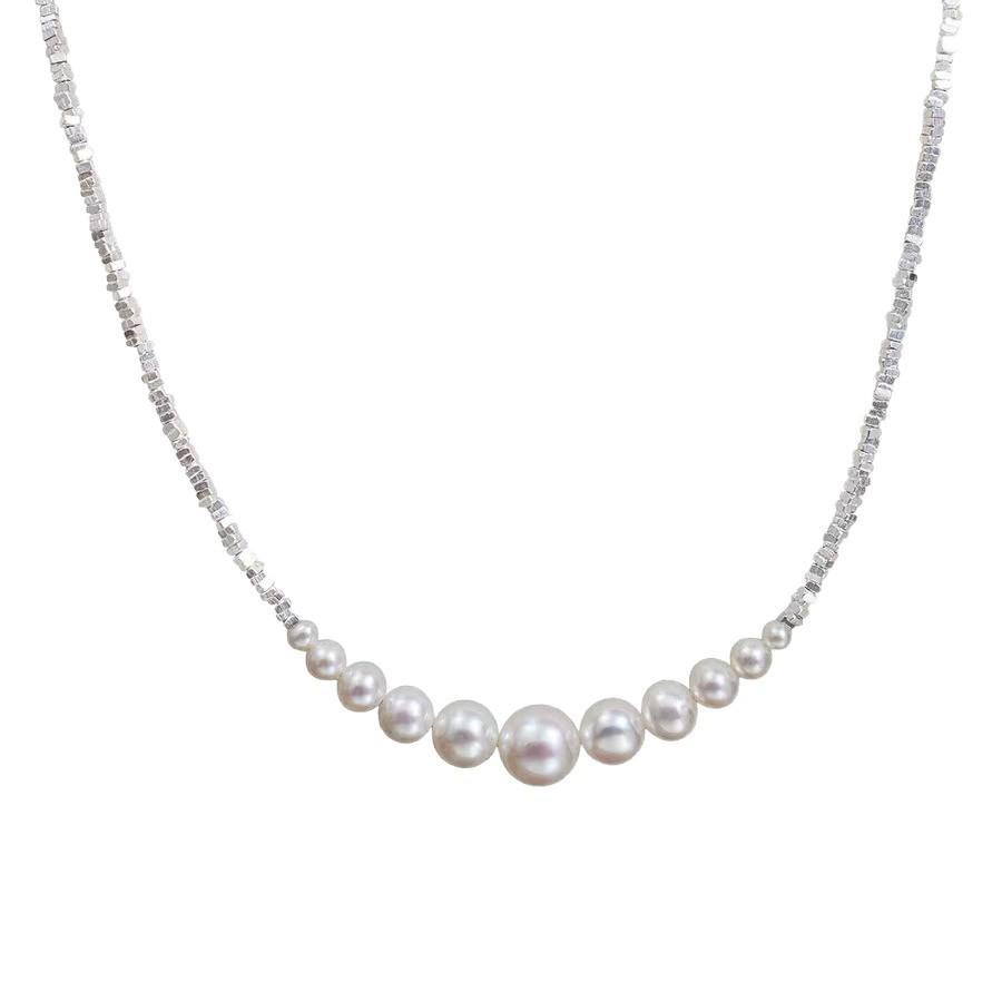 Shijia Pearl Silver Clavicle Necklace for Women - High-End 2025 Luxury Socialite Style