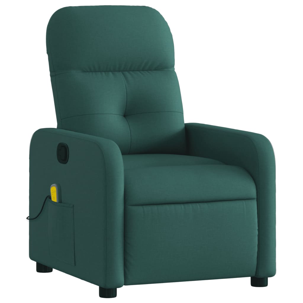 Massage Relax Chair Dark Green Fabric