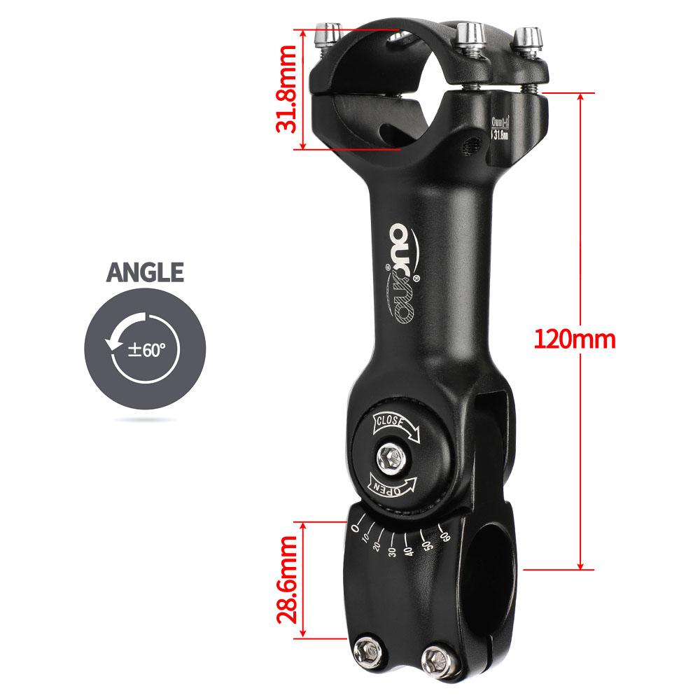 Verstellbarer MTB-Vorbau 0-60 Grad Verstellbarer Vorbau 25,4/31,8 mm Fahrradlenkererhöhung 90-130 mm Bunter Vorbau Fahrradteile