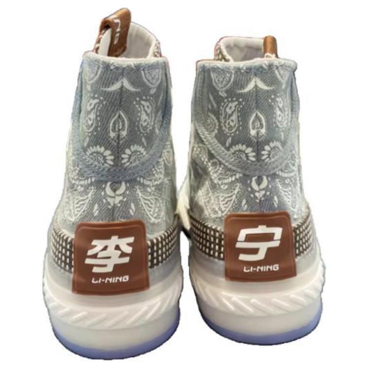 Li Ning Wei Wu Cashew Flower Casual High-Top Skate Shoes Women Skate Shoes Denim-Blue AGCR216-1