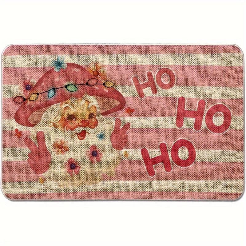 Imitation Linen Christmas Floor Mats - Bathroom & Door Holiday Decor Mats