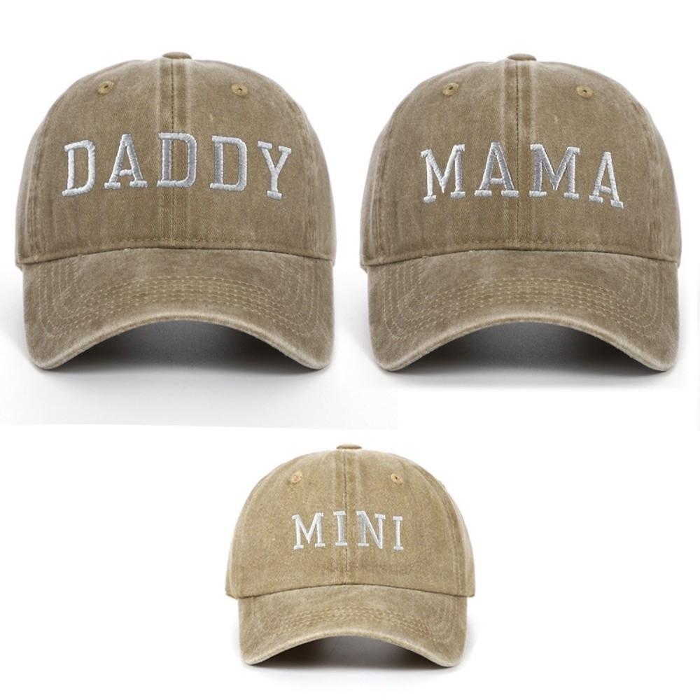 Vintage Daddy Mama Mini Embroidery Caps Washed Cotton Family Matching Baseball Cap Gifts