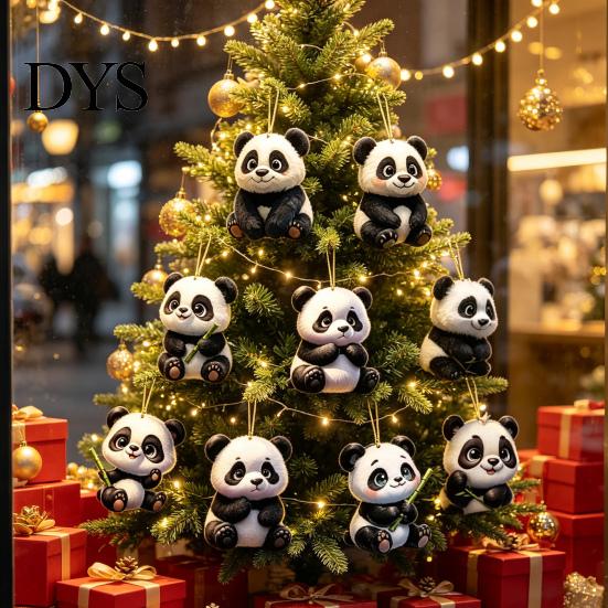 Collectible Panda Box Set Advent Calendars 2026, 2D Acrylic Cute Hanging Ornaments for Animal Xmas Tree, 24 Days Christmas Countdown Calendar,