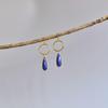 Natural Lapis Lazuli Stylish Eternity Dangle, 14K Gold Handmade Earrings, Blue Gemstone Boho Jewelry for Women, Unique Gift Ideas for Her