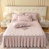 Set Grembiule da Letto Trapuntato Monocolore: Protezione per Materasso e Federe Antiscivolo e Antipolvere