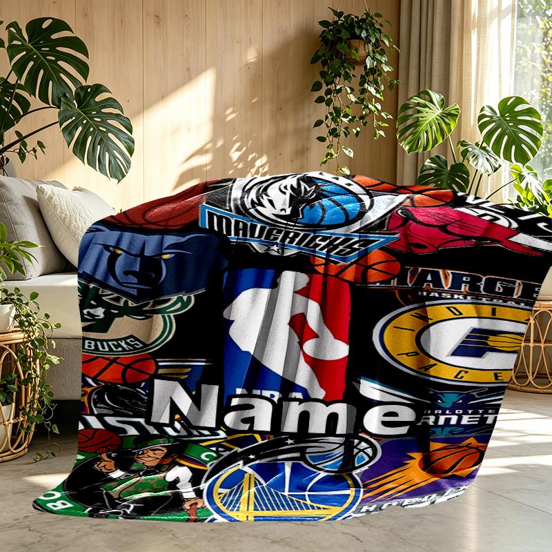 Custom Name Personalized basketball Print Blanket, Home Decor, Bedroom, Sofa, Camping, Couch, Gifts for Birthday Christmas