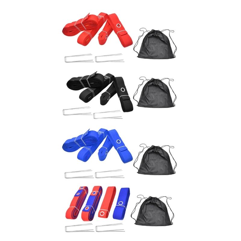 Outdoor Volleyball Boundaries Line with Ground Nails Volleyball Courts Webbing Marker for Sand Outdoor Grass Backyard