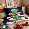 3pcs Cartoon Santa Claus Printed Chipless Quilt Set with Multiple Sizes Soft Bedroom and Dormitory Decoration Machine Washable