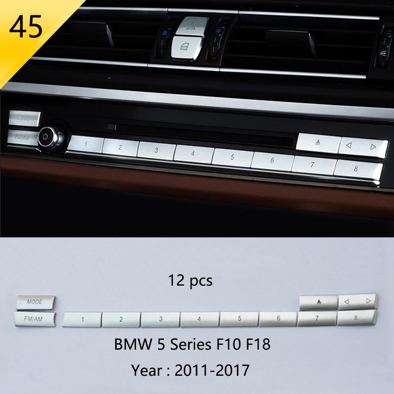Car Styling Console Multimedia AC CD Panel Decoration Frame Cover Trim Strip Sticker For BMW 5 Series F10 Interior Accessories
