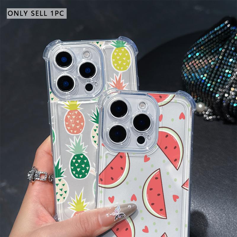 Cartoon Cute Avocado Phone Case For IPhone 17 Pro Max 16 17 15 7 14 13 Plus 12 Mini 11 XR 16E Air Cases Transparent Soft Covers